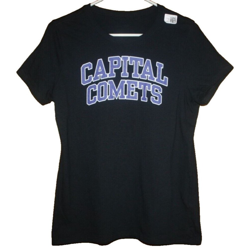 Capital University T-Shirt Size M Black & Purple SS Cotton Campus Girls Guys NWT